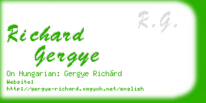 richard gergye business card